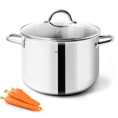 HOMICHEF Small Stock Pot 4 Quart Nickel Free Stainless Steel - Small 4Qt Stockpot With Glass Lid - Soup Pot Cooking Pot 4 Quart
