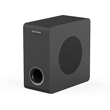 BESTISAN Powered Subwoofer, 6.5'' Side Firing Home Audio Sub, Deep Bass Response Subwoofers, Easy Setup with Home Theater Systems, TV, Speakers, RCA, LFE, AUX Input, High-Level Speaker Input & Output