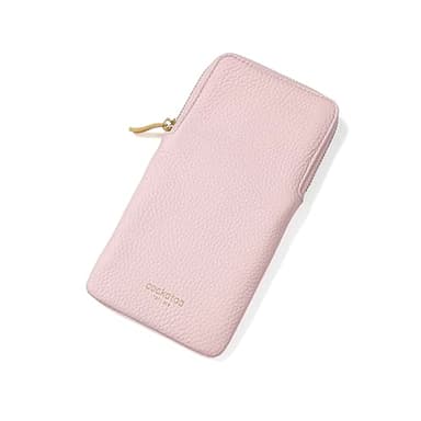 Cockatoo Leather Sunglasses Case Soft Zipper Eyeglass Pouch for Women Men (Macaron Pink)