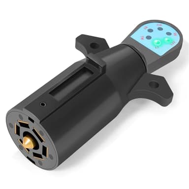 NeaLia 7 Pin Trailer Plug Tester, 7 Way Wiring Tester for RV, Round Trailer Light Tester for Truck, Pickup, Towing, Tow Wire Brake Blade 12V Connector