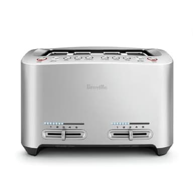 Breville BTA840XL Die-Cast Smart Toaster, 4 Slice, Brushed Stainless Steel