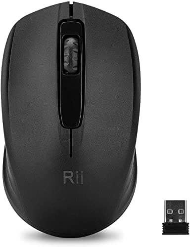 Rii Wireless Mouse, 2.4G Portable Computer Mice for PC, Laptop, Windows,Office Included Wireless USB dongle (Black)