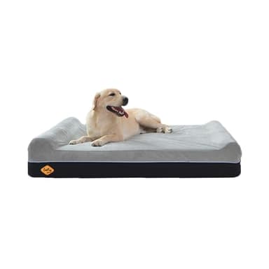 Laifug Orthopedic Memory Foam Extra Large Dog Bed Pillow(50"x36"x10", Slate Grey) Durable Water Proof Liner & Removable Washable Cover & Smart Design