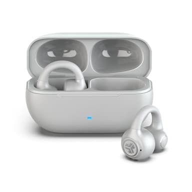 JLab Flex Open Earbuds, Wireless Bluetooth Clip-on Cuff Design, Open-Ear Audio, Multipoint Connectivity, Customizable App, Cloud White