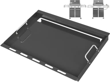 Full Size Griddle Insert for Weber Genesis 300 Series Gas Grills, 7524 Flat Top Grill Griddle Insert with Handles for Weber Genesis E310 E320 S330 EP310 EP320 EP330 CEP-310 Series, Carbon Steel