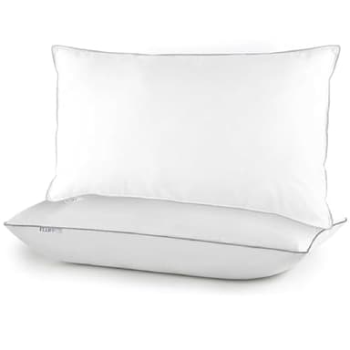 FluffCo Zen Down Alternative Standard Size Pillow with Soft Microfiber Fill - Plush Cloud-Like Comfort for Side & Back Sleepers - Hypoallergenic Bed Pillow for Deep Sleep & Neck Support