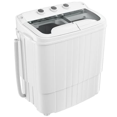 Superday Portable Washing Machine, 18lbs Mini Washing Machine and Spin Dryer Combo, Mini Twin Tub Laundry Machine for Camping, Apartments, Dorms, College Rooms, RV, Delicates, Grey