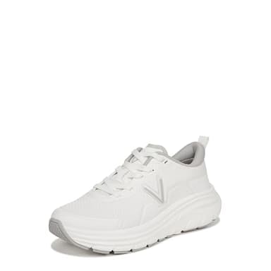Vionic Women's Walker Walk Max Lace Up– Supportive Deep Cushioning Enhanced Performance Walking Sneaker White Fabric 12 Medium