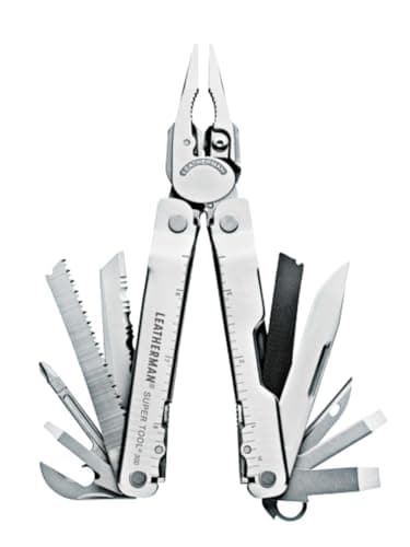 LEATHERMAN, Super Tool 300 Multitool with Premium Replaceable Wire Cutters and Saw, Stainless Steel