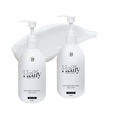 Hally Body Lotion From Korea, Original Hally Body Niacinamide Body Lotion, Improve Uneven Skin Tone, Deep Moisturizer Hydration, all Skin Types (2 pcs, 17.6 fl oz)