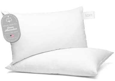 Digital Decor 100% Cotton Luxury Hotel Pillows Queen Size Set of 2, Cooling Down Alternative Bed Pillows for Sleeping, Hypoallergenic Soft Pillows for Side & Back Sleepers, Made in USA, 30" x 20"