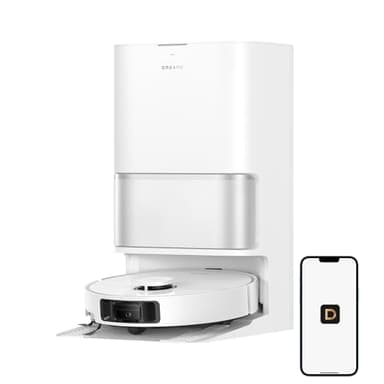 DREAME L40 Ultra Gen 2 Robot Vacuum and Mop with 25,000Pa Suction, Extendable Side Brush and Mop, All-in-One Self-Emptying & Cleaning Dock, Voice & App Control, White
