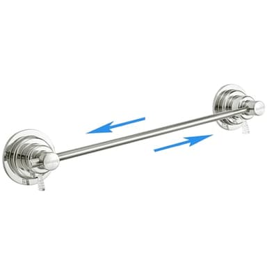 Sneatup Suction Cup Extendable 17-29" Stainless Steel Towel Bar (Brushed Nickel)