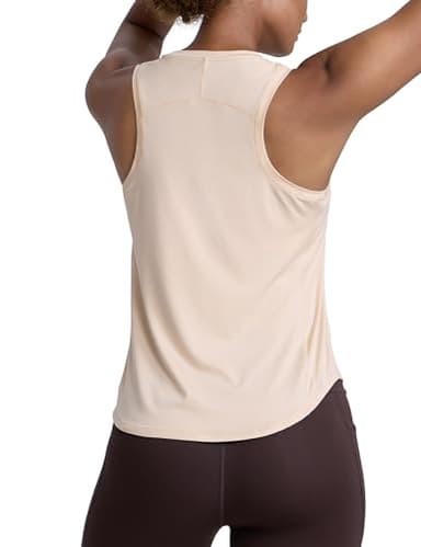 CRZ YOGA Lightweight Racerback Tank Tops for Women High Neck Workout Athletic Running Sleeveless Shirts White Opal Small
