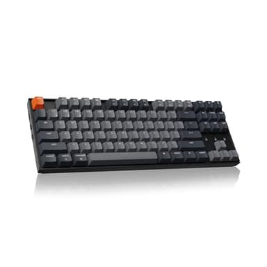Keychron K8 Tenkeyless Wireless Mechanical Keyboard for Mac, White Backlight, Bluetooth, Multitasking, Type-C Wired Gaming Keyboard for Windows with Brown Switch