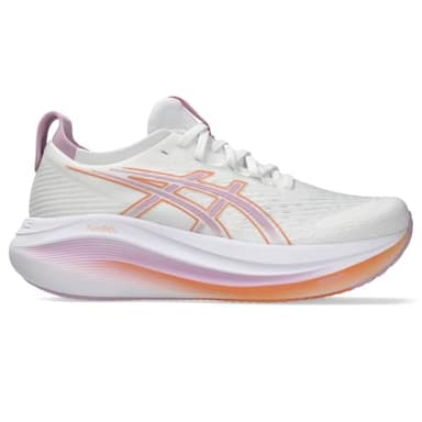 ASICS Women's Gel-Nimbus 27 Running Shoe, 9, White/Light UBE
