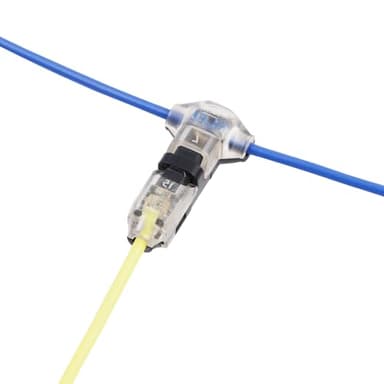 Brightfour T Tap Wire Connectors for 16-20 AWG Wires, No Wire Stripping Low Voltage Wire Splice Connectors, Solderless 3 Way 1 Pin 12 Pack