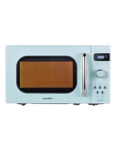 COMFEE' Retro Small Microwave Oven With Compact Size, 9 Preset Menus, Position-Memory Turntable, Mute Function, Countertop Microwave For Small Spaces, 0.7 Cu Ft/700W, Green, AM720C2RA-G
