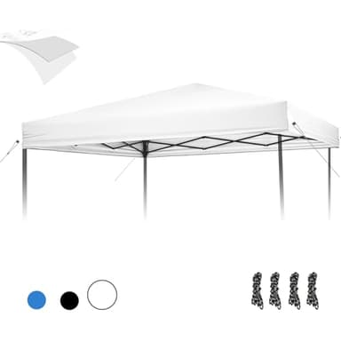 10×10 Canopy Replacement Top, Pop Up Canopy Replacement Cover for Straight Leg Frame Tent, Waterproof Canopy Top Cover for Garden Patio Camping (Top Only)(Sliver White)