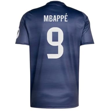 Madrid Mbappe #9 Away 25/26 Soccer Jersey for Men Fan Version (US, Alpha, Large, Regular, Regular, Blue)