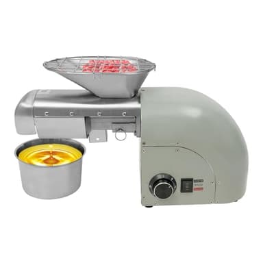 1800W Oil Press Machine, Nut Seeds Oil Extractor Cold& Hot Press Machine with 2 Press Rods, Automatic Electric Oil Maker for Home Commercial, Stainless Steel Oil Maker for Peanuts Sesame Soybean