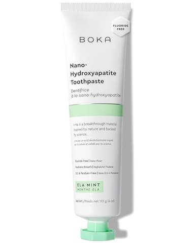 Boka Fluoride Free Toothpaste, Nano Hydroxyapatite Toothpaste, Appropriate for Sensitive Teeth - for Adult, Kids Oral Care - Ela Mint Flavor, 4 Fl Oz 1Pk US Manufactured