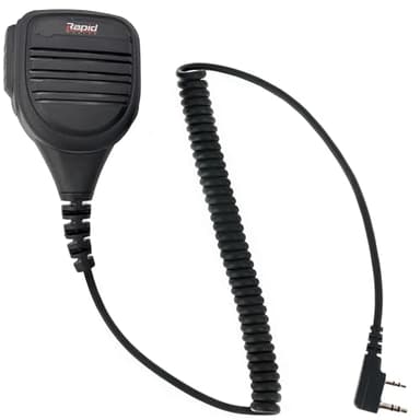 Rapid Radios PTT Handheld Microphone with Clip Premium Audio, Secure Push-to-Talk Accessory