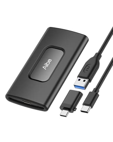 Aiibe 1TB External SSD USB C Portable SSD USB 3.2 Gen 2, Up to 1050MB/s, External Solid State Drive 1TB External Hard Drive for iPhone 16/15, Laptop, Mac and PS5 (Black)