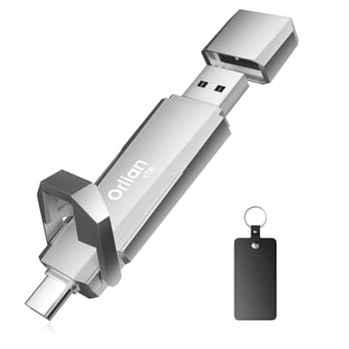 Orlian 1TB External Portable SSD USB Solid State Drive Up to 1000MB/s USB 3.2 Gen 2 Dual Drive Type C + USB A Solid State Thumb Drive for Phone/Android Laptops/Windows/Mac, Silver