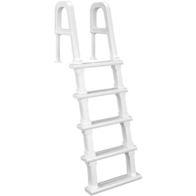 UPHYB Pool Ladder, 5-Step Pool Stairs with Double Handrails and Non-Slip Steps for 47“-54” Above Ground and In-Ground Pools, White