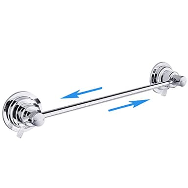 Sneatup Suction Cup Extendable 17-29" Stainless Steel Towel Bar (Chrome Plating)