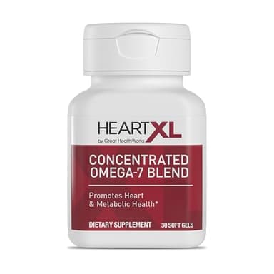 HeartXL High Potency Omega-7 Blend Cardiovascular Health Support - Promotes Healthy Metabolism - Gluten-Free Heart Health Supplement - 30 Soft Gels