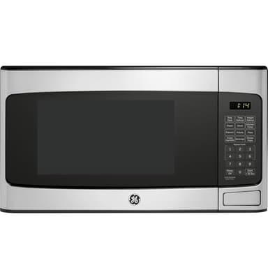 GE Countertop Microwave Oven, Compact 1.1 Cubic Ft., 950-watt Capacity, 6 Auto Cooking Settings, Child-Lock Technology, Kitchen Essentials for The Countertop, Dorm Room or Apartment, Stainless Steel