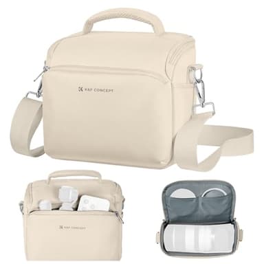 K&F CONCEPT Camera Sling Bag Small Crossbody Camera Case DSLR/SLR/Cute Compact Shoulder Photography Bags for Photographers-Beige