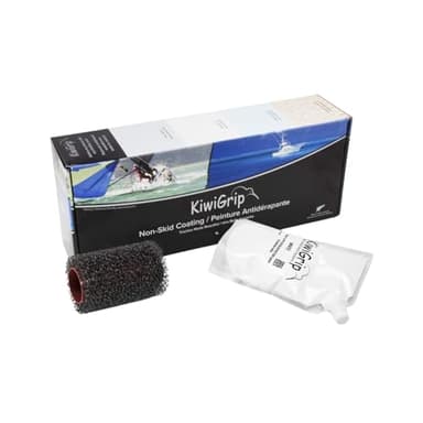 KiwiGrip Non-Skid Coating for Boats, Decks, Ramps or Steps - White, 1 Liter - Water-Based Acrylic for Wood, Fiberglass, Concrete, Metal - KG-1WP-R