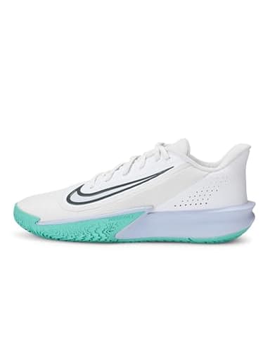 Nike Men's Precision 7 Basketball Shoes, White/Iron Grey-Ghost-Dynamic Turquoise, 10