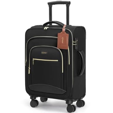 Lifeamar Carry On Luggage 22x14x9 Airline Approved, 20 Inch Softside Suitcase with 360° Spinner Wheels & TSA Lock, Ultra-Lightweight Water-Resistant Large Capacity Luggage for Women & Men