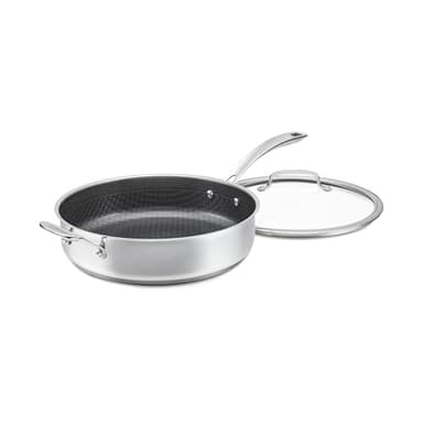 Cuisinart FusionPlus Hybrid Nonstick Stainless Steel Cookware, 5-Quart Sauté Pan with Cover and Helper, PFAS-Free PURELYSEAR Ceramic Technology, Scratch Proof, Cool Grip Handles, Dishwasher Safe