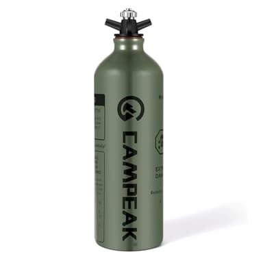 CAMPEAK Fuel Bottle 1L for Camping Outdoor with Safety Valve
