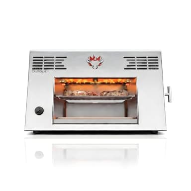 Schwank 1500°F Portable Infrared Propane Grill, Stainless Steel LP Gas with Dual Burners - Made in USA, Steakhouse Maillard Tech for Quick Juicy Steaks, Ideal for Camping & Tailgating.