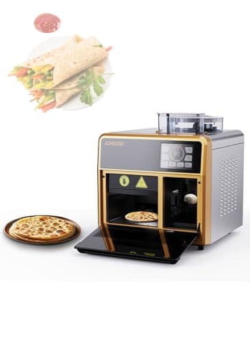 Roti Maker, Electric Chapati and Tortilla Machine, Fully Automatic Cooking Device,Makes 15 Pieces at Once for Flatbreads,Naan,and Pancakes,Gold