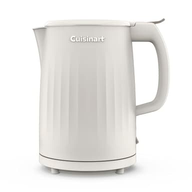 Cuisinart Soho 1-Liter Double Wall Electric Hot Water Kettle, Tea Kettle with Stainless Steel Interior, One Touch Operation to Boil Water for Tea, Hot Cocoa, or Instant Oatmeal, CK-10TR, Truffle