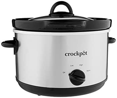 Crock-Pot 5-Quart Smudgeproof Round Manual Slow Cooker with Dipper Silver