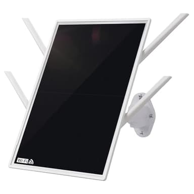 Solar WiFi Extender Outdoor with 4 Antennas, Outdoor WiFi Repeater, 15W Solar Panel Powered WiFi Extender for Garden, Farm & Ranch, Outdoor WiFi Extender, IP65 Waterproof