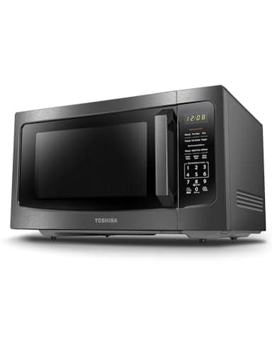 TOSHIBA ML-EM45P(BS) Countertop Microwave Oven with Smart Sensor and 13.6" Removable Position Memory Turntable, Sound On/Off Function, 1200W, 1.6 Cu.ft, Black Stainless Steel