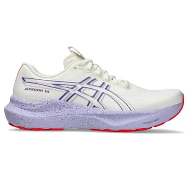 ASICS Women's GT-2000 14 Running Shoes, 8, Cream/EDO Purple