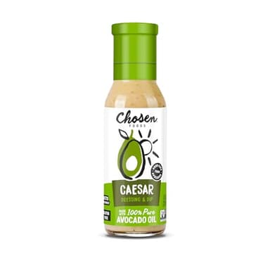 Chosen Foods Avocado Oil-Based Caesar Dressing and Marinade, Keto Diet Friendly, Gluten & Dairy Free, Low-Carb Sauce (8 oz)
