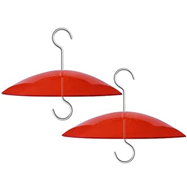 8" Mini Weather Guard for Bird Feeder - 2 PC x Small Protective Dome Cover Against Rain/Snow/Sun - Red Dia. 20CM
