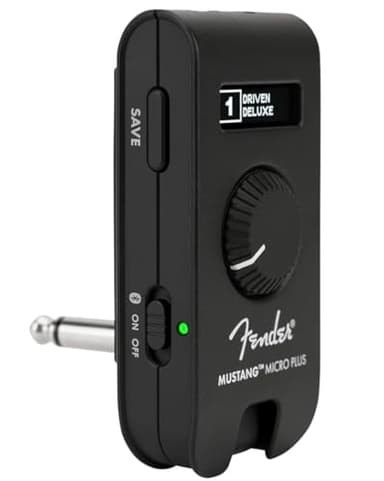 Fender Mustang Micro Plus Headphone Amplifier, Bluetooth Audio Streaming and 50 Amp and Effects Models, with 2-Year Warranty