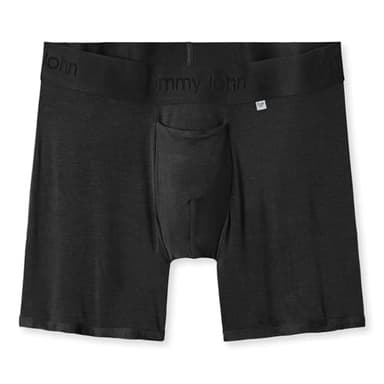 Tommy John Men’s Mid-Length Boxer Brief 6” Underwear, Innovative Hammock Pouch for Enhanced Support, Silky, Soft Second Skin Fabric Mens Underwear, Black, Medium